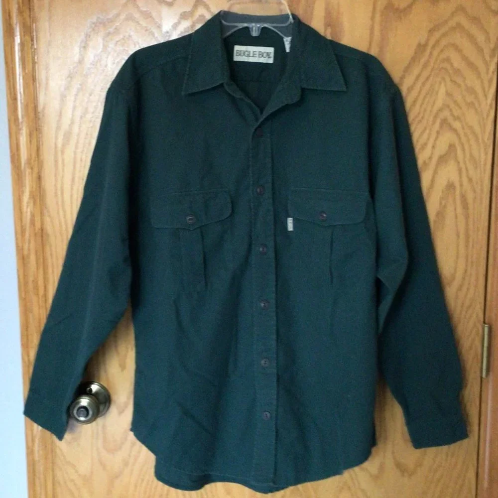 Bugle Boy - Men's Soft feel green button down shirt - Picture 1 of 5